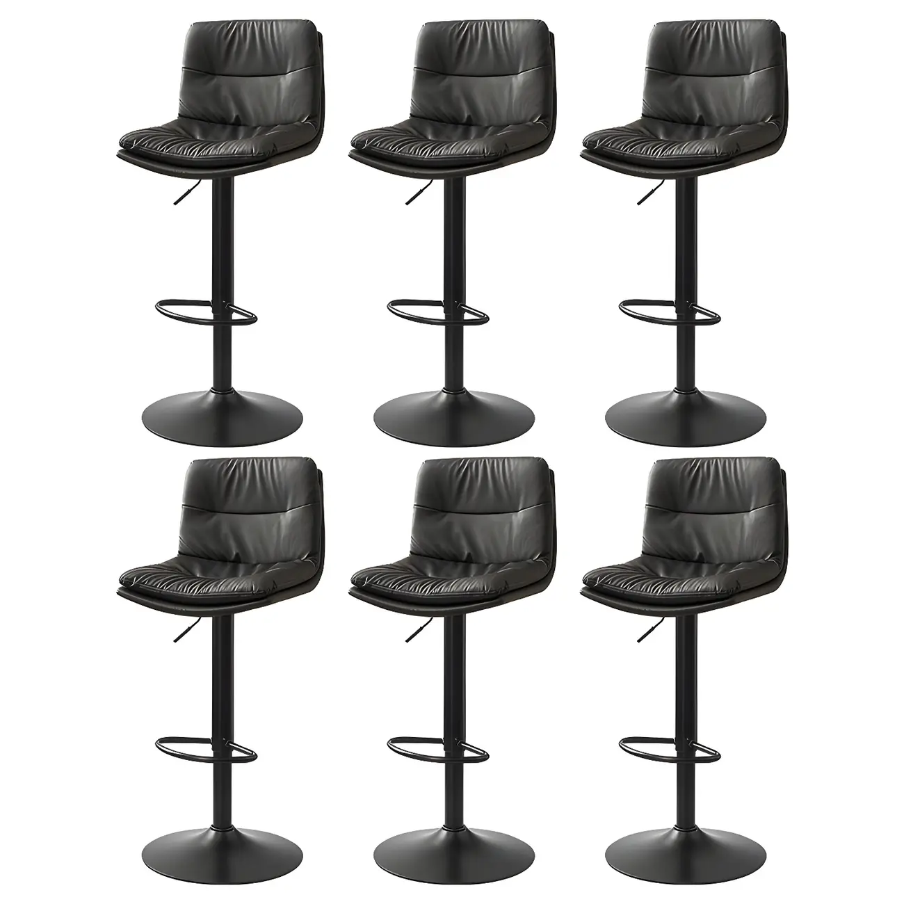 Modern Upholstered Swivel Bar Stools with Back for Kitchen Image - 7 | homeyfad