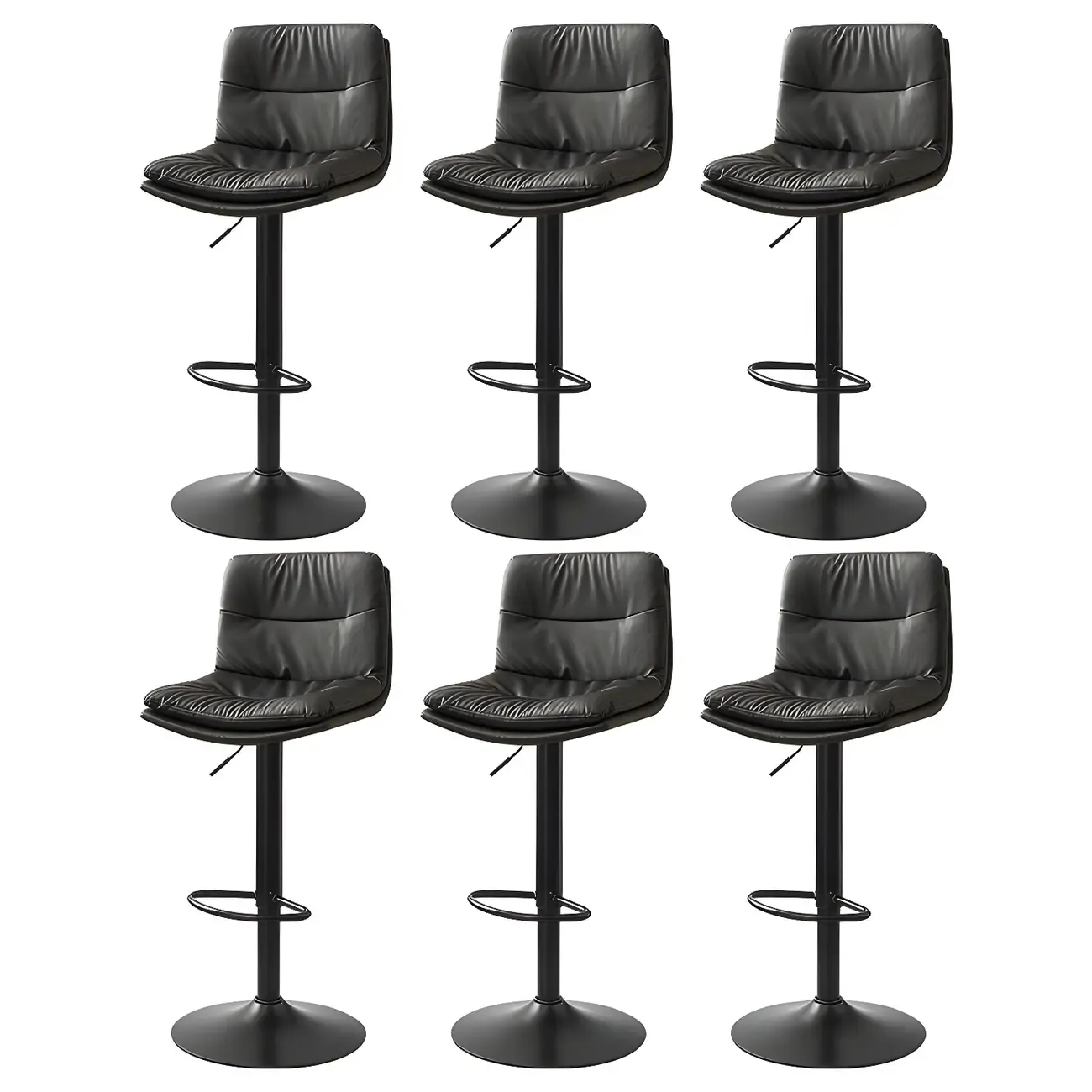 Modern Upholstered Swivel Bar Stools with Back for Kitchen Image - 7