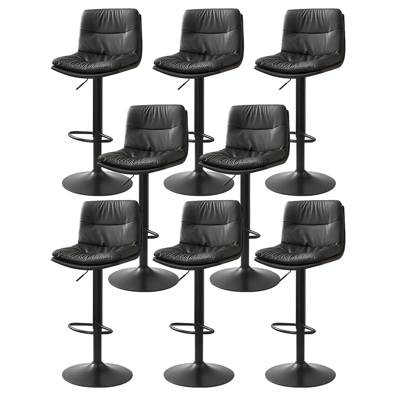 Modern Upholstered Swivel Bar Stools with Back for Kitchen Image - 10