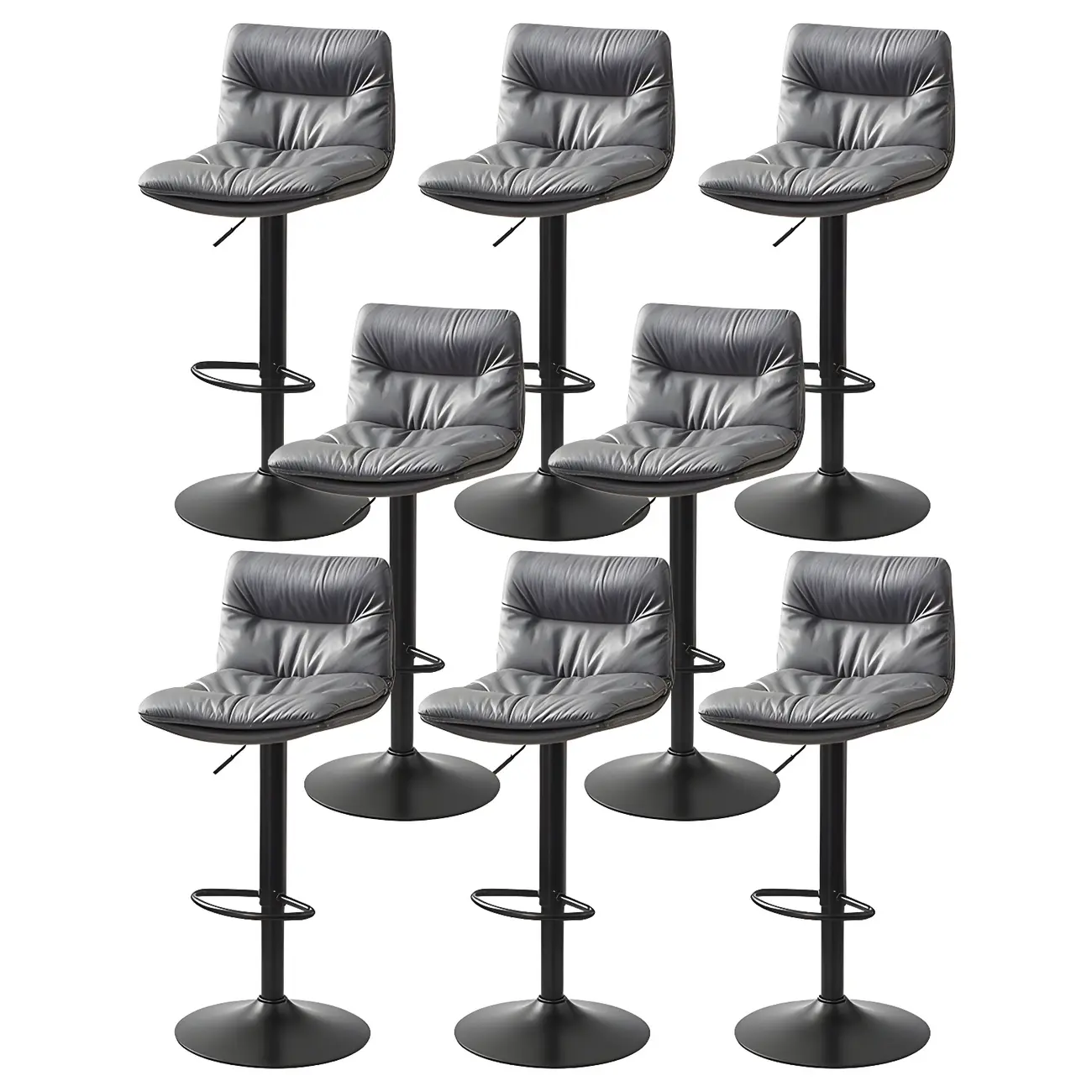 Modern Upholstered Swivel Bar Stools with Back for Kitchen Image - 19 | homeyfad