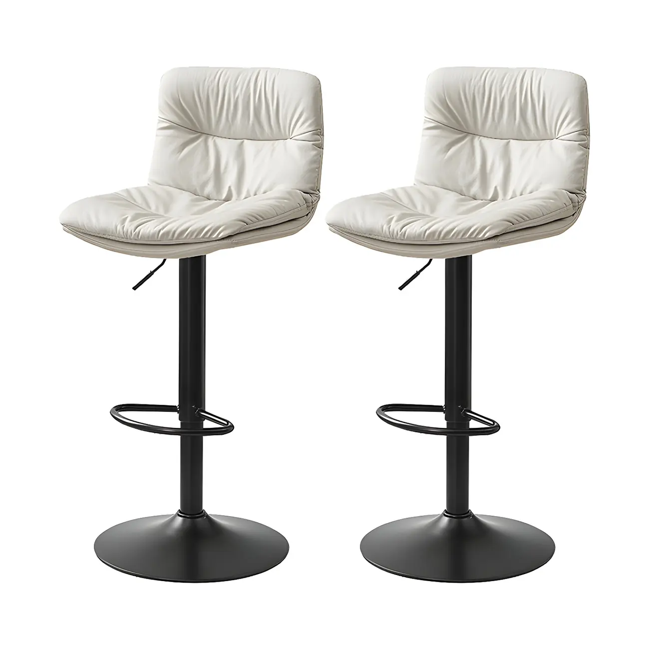 Modern Upholstered Swivel Bar Stools with Back for Kitchen Image - 23 | homeyfad