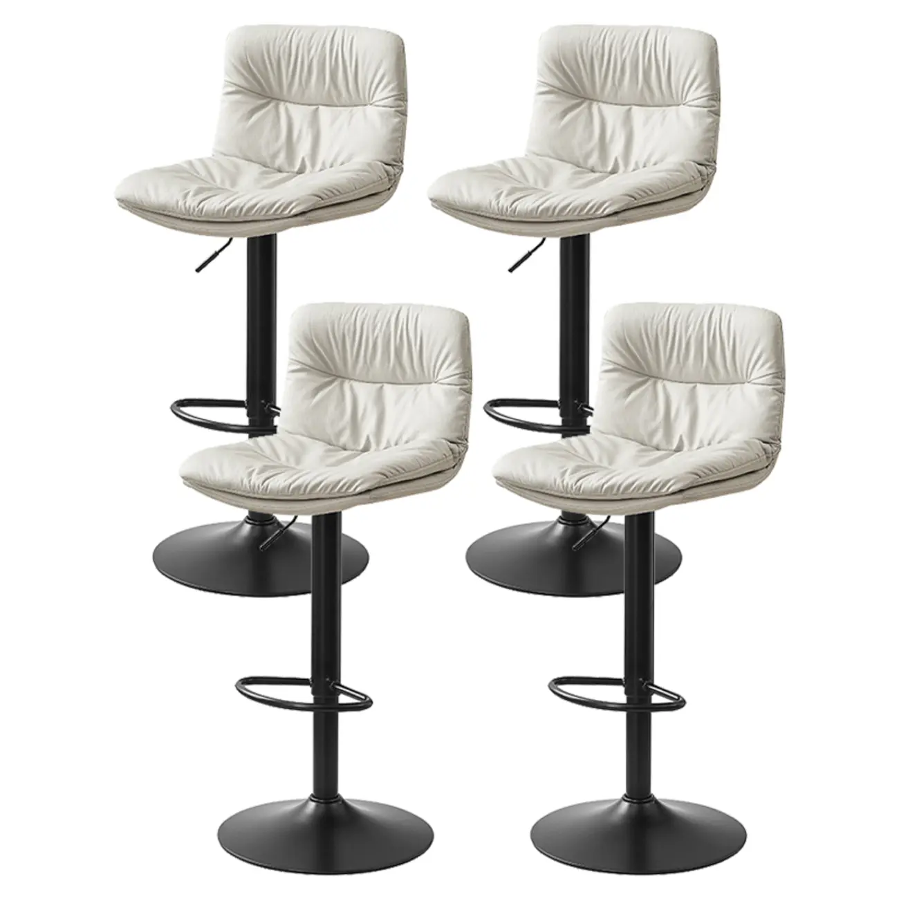 Modern Upholstered Swivel Bar Stools with Back for Kitchen Image - 24 | homeyfad