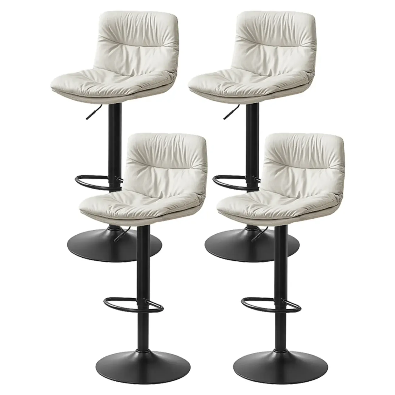 Modern Upholstered Swivel Bar Stools with Back for Kitchen Image - 24