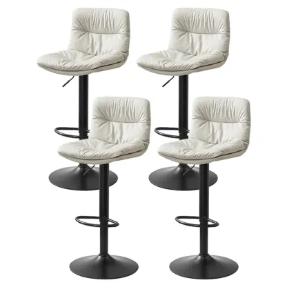 Modern Upholstered Swivel Bar Stools with Back for Kitchen Image - 24