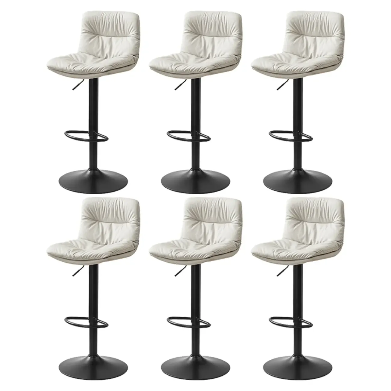 Modern Upholstered Swivel Bar Stools with Back for Kitchen Image - 25