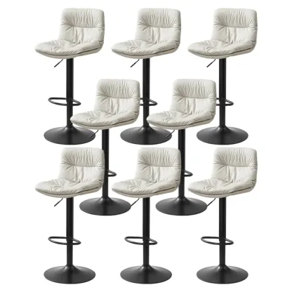 Modern Upholstered Swivel Bar Stools with Back for Kitchen Image - 26