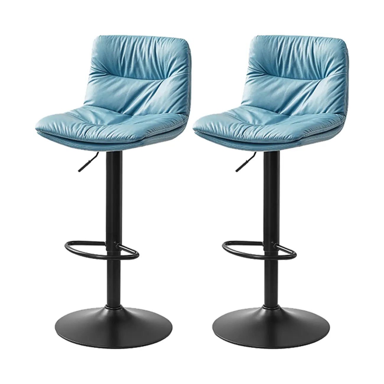 Modern Upholstered Swivel Bar Stools with Back for Kitchen Image - 28 | homeyfad