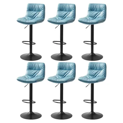 Modern Upholstered Swivel Bar Stools with Back for Kitchen Image - 30