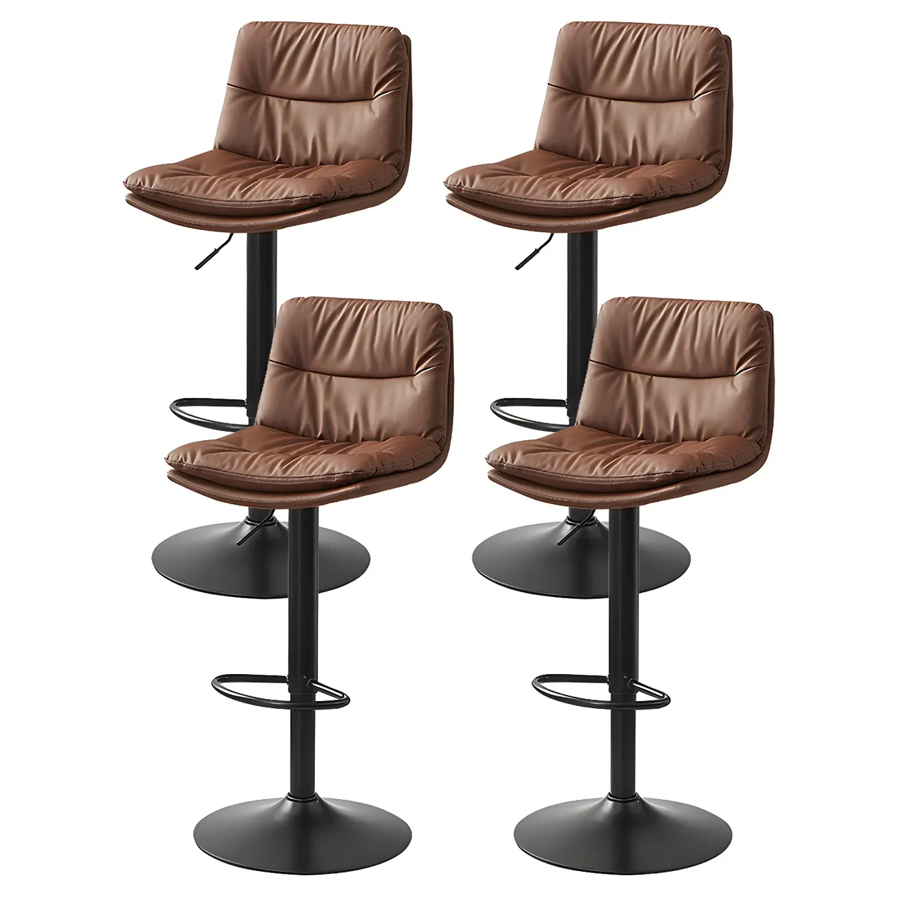 Modern Upholstered Swivel Bar Stools with Back for Kitchen Image - 34 | homeyfad