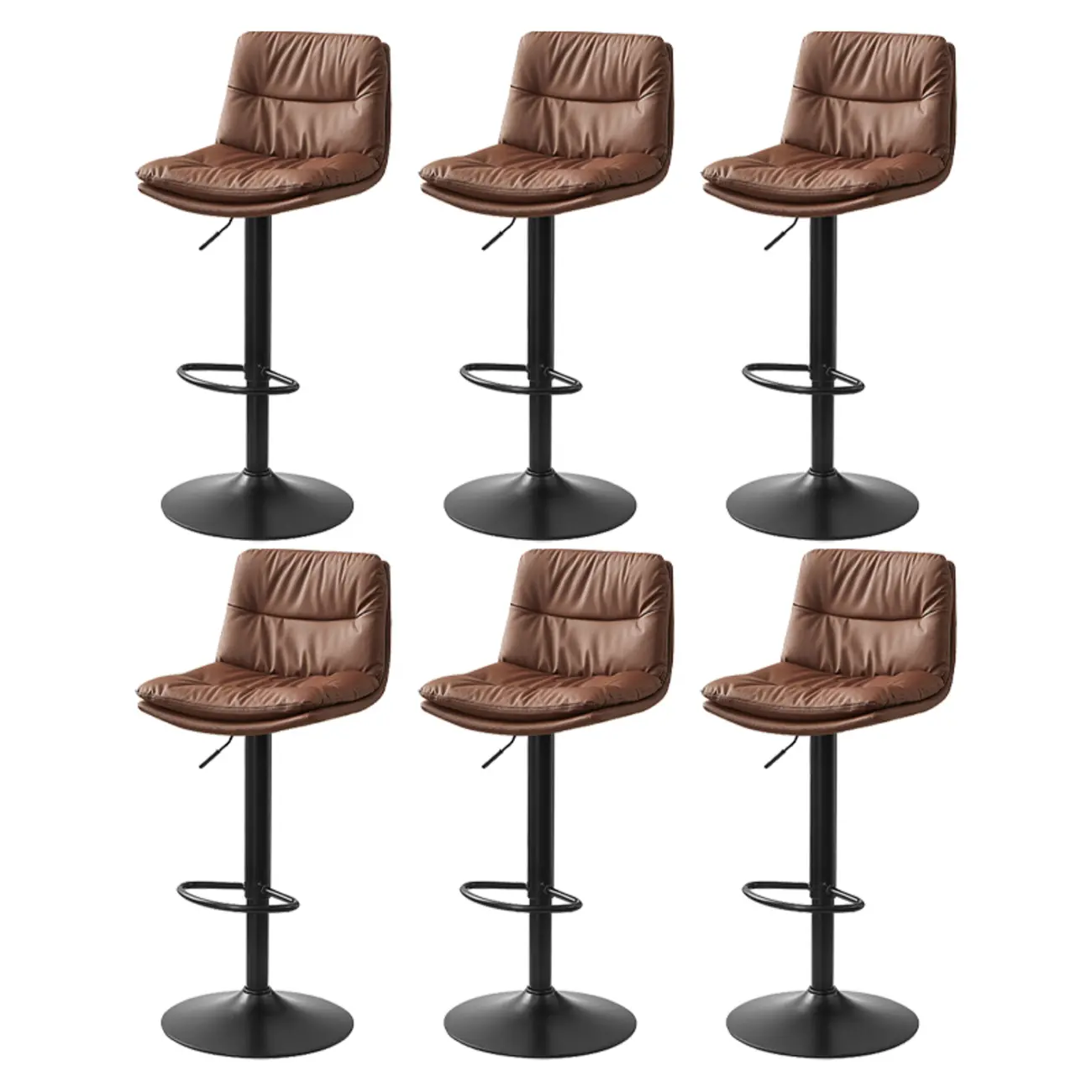 Modern Upholstered Swivel Bar Stools with Back for Kitchen Image - 35 | homeyfad