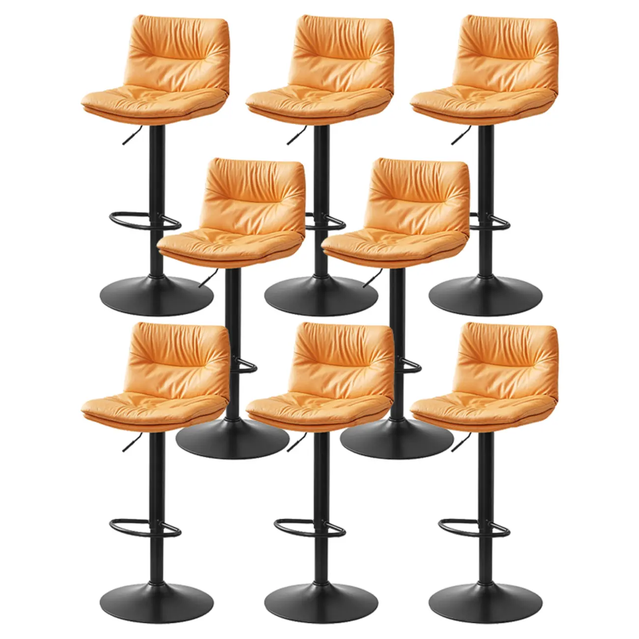 Modern Upholstered Swivel Bar Stools with Back for Kitchen Image - 41 | homeyfad