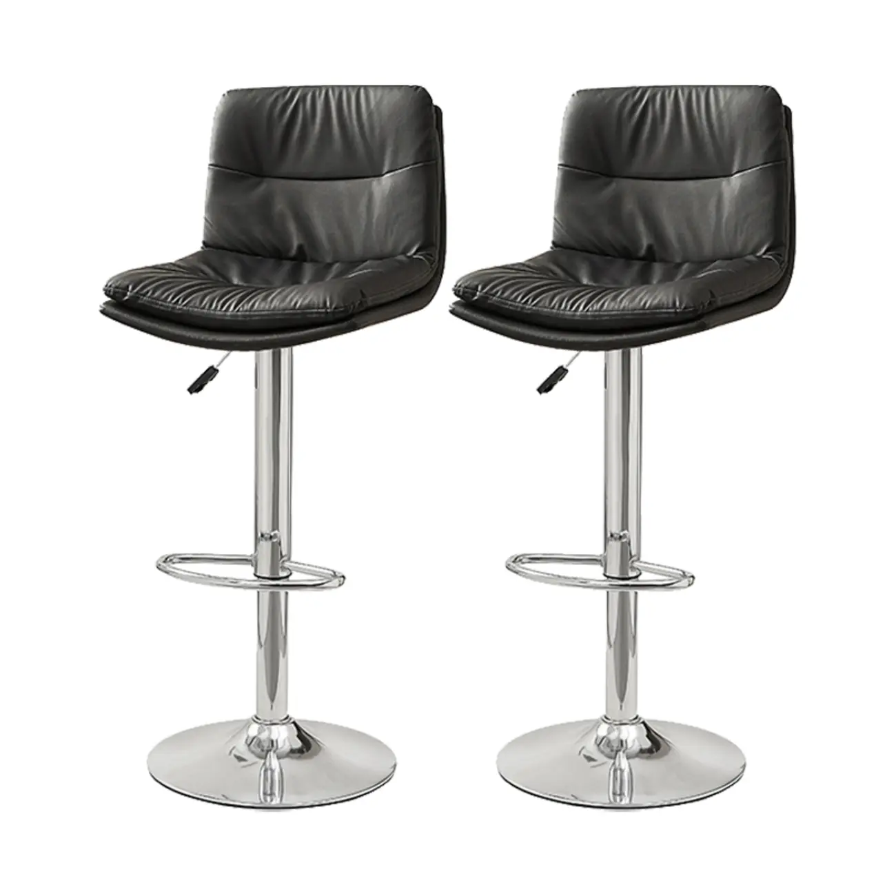 Modern Upholstered Swivel Bar Stools with Back for Kitchen Image - 43 | homeyfad