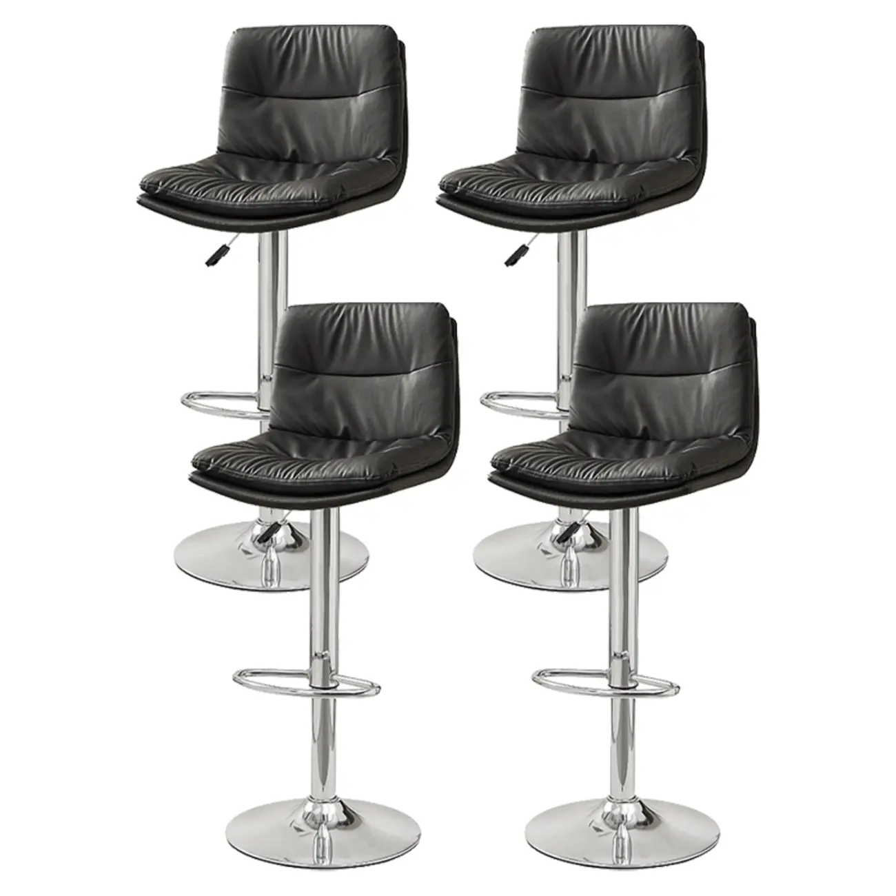 Modern Upholstered Swivel Bar Stools with Back for Kitchen Image - 44 | homeyfad