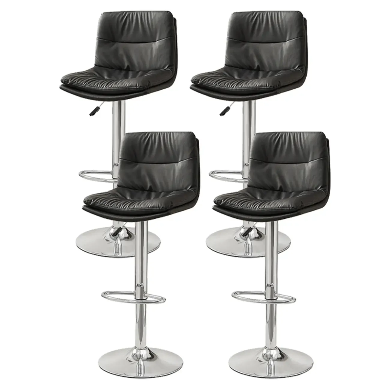 Modern Upholstered Swivel Bar Stools with Back for Kitchen Image - 44
