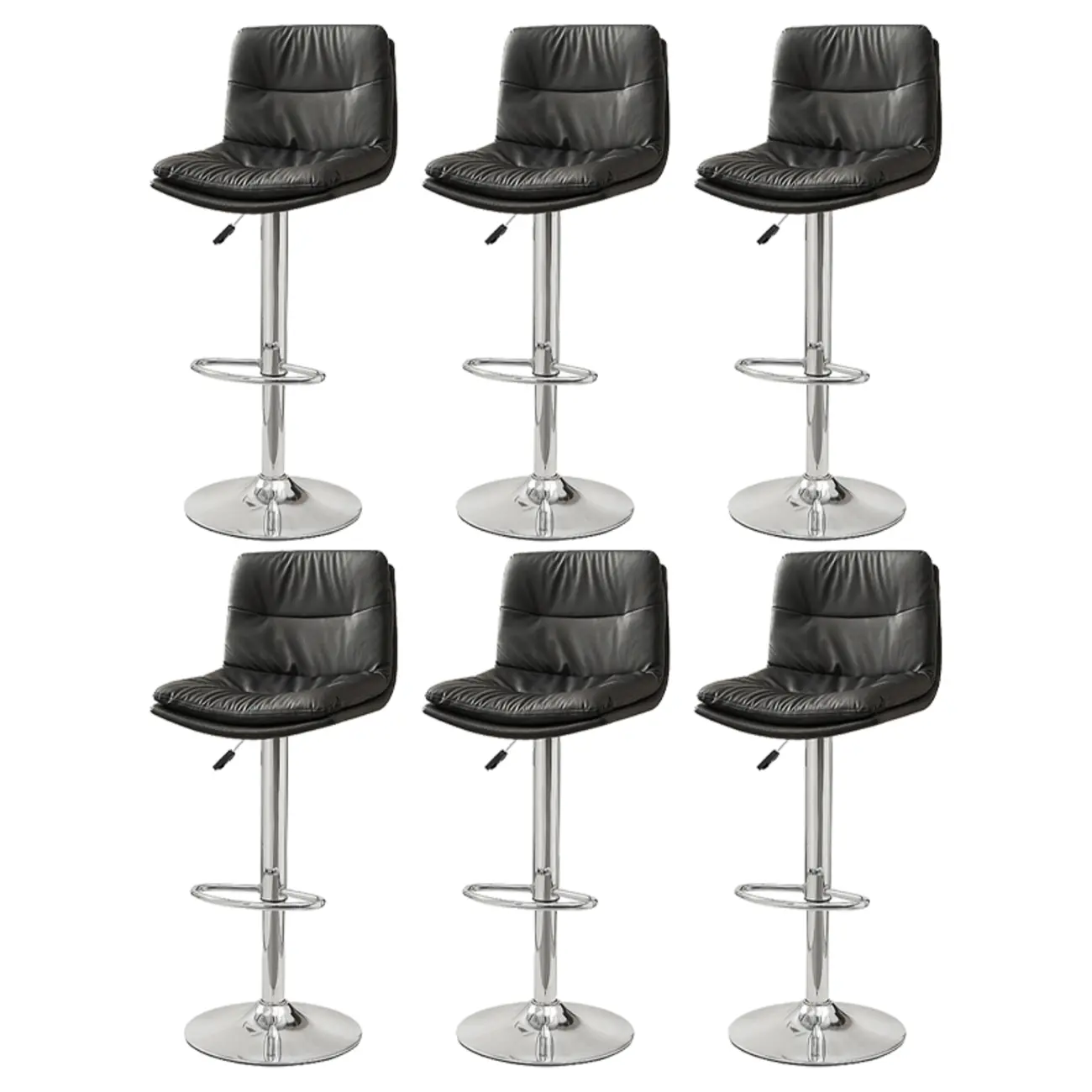 Modern Upholstered Swivel Bar Stools with Back for Kitchen Image - 45 | homeyfad
