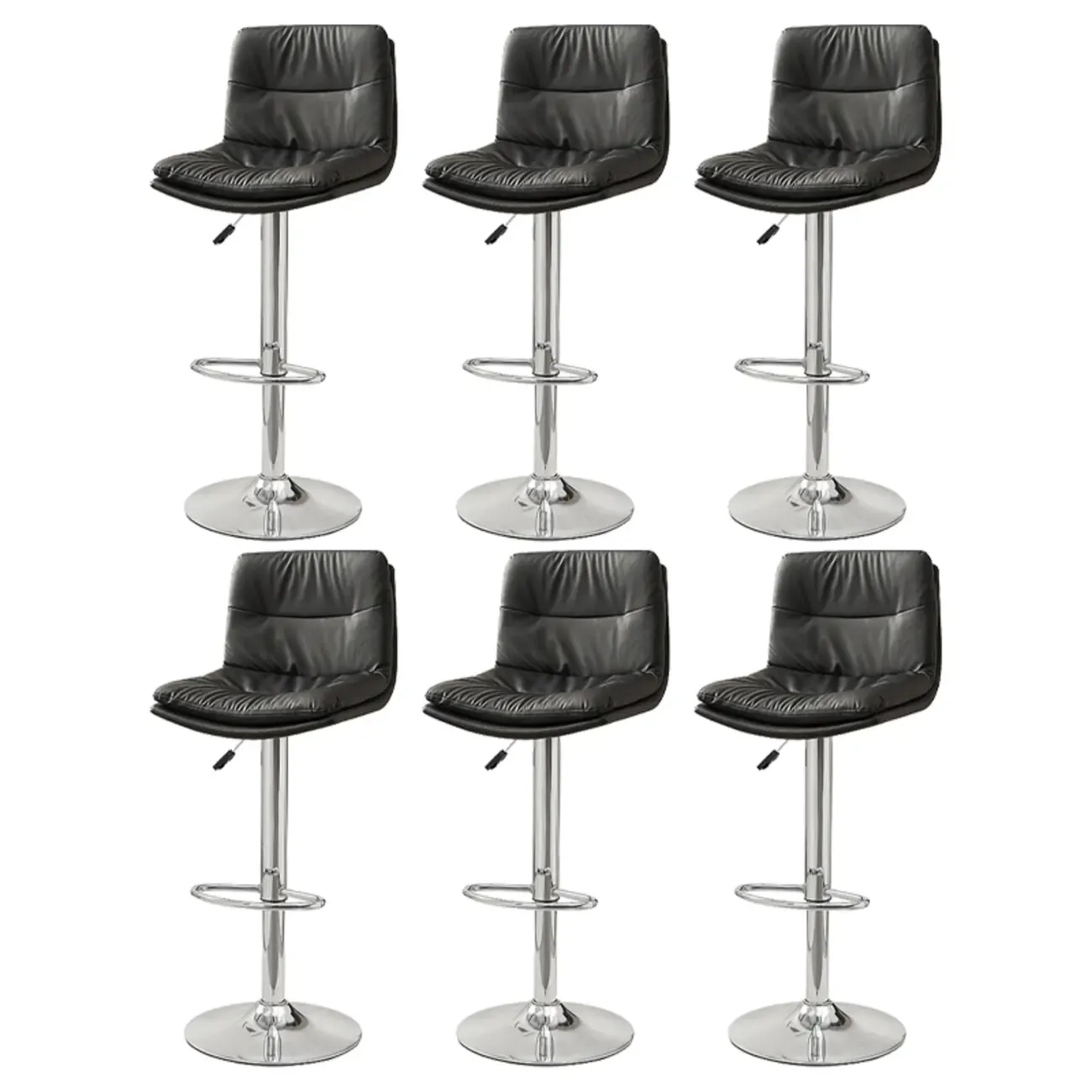 Modern Upholstered Swivel Bar Stools with Back for Kitchen Image - 45