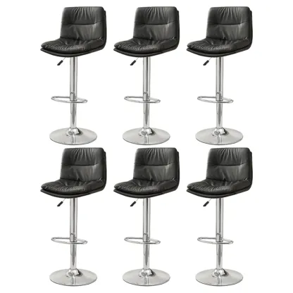 Modern Upholstered Swivel Bar Stools with Back for Kitchen Image - 45