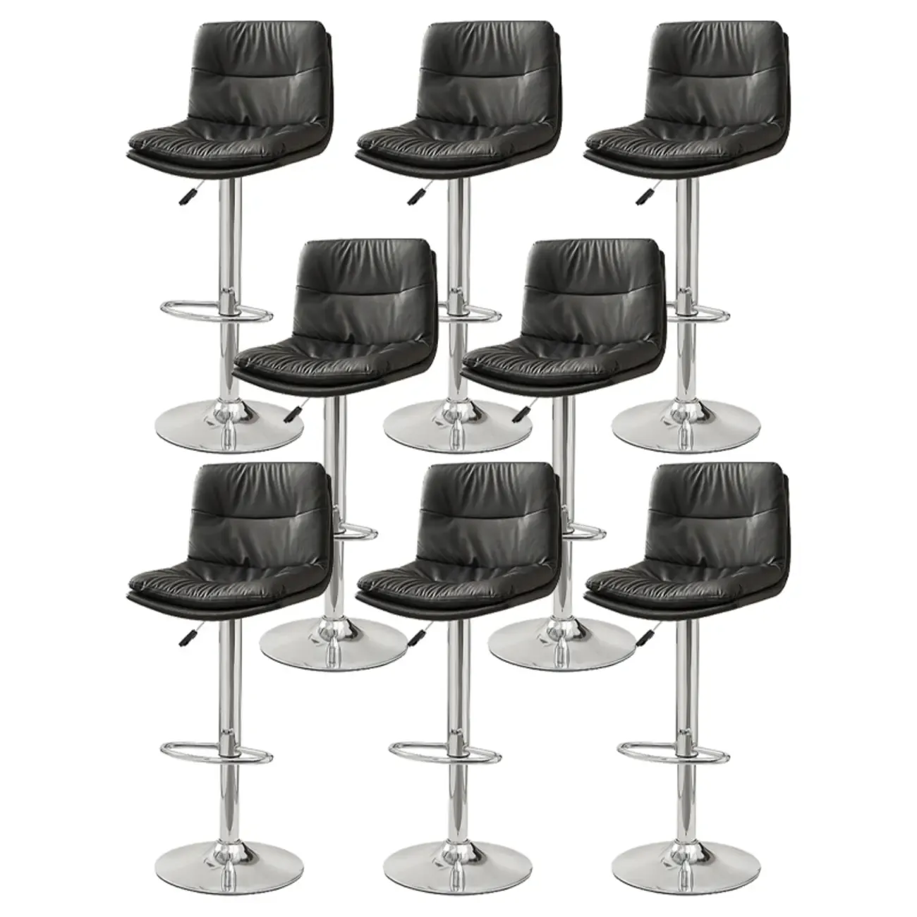 Modern Upholstered Swivel Bar Stools with Back for Kitchen Image - 46