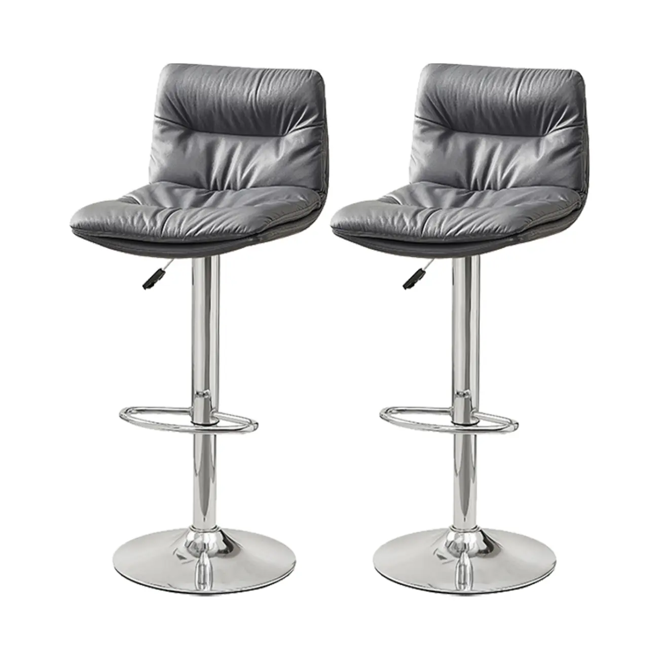 Modern Upholstered Swivel Bar Stools with Back for Kitchen Image - 48 | homeyfad