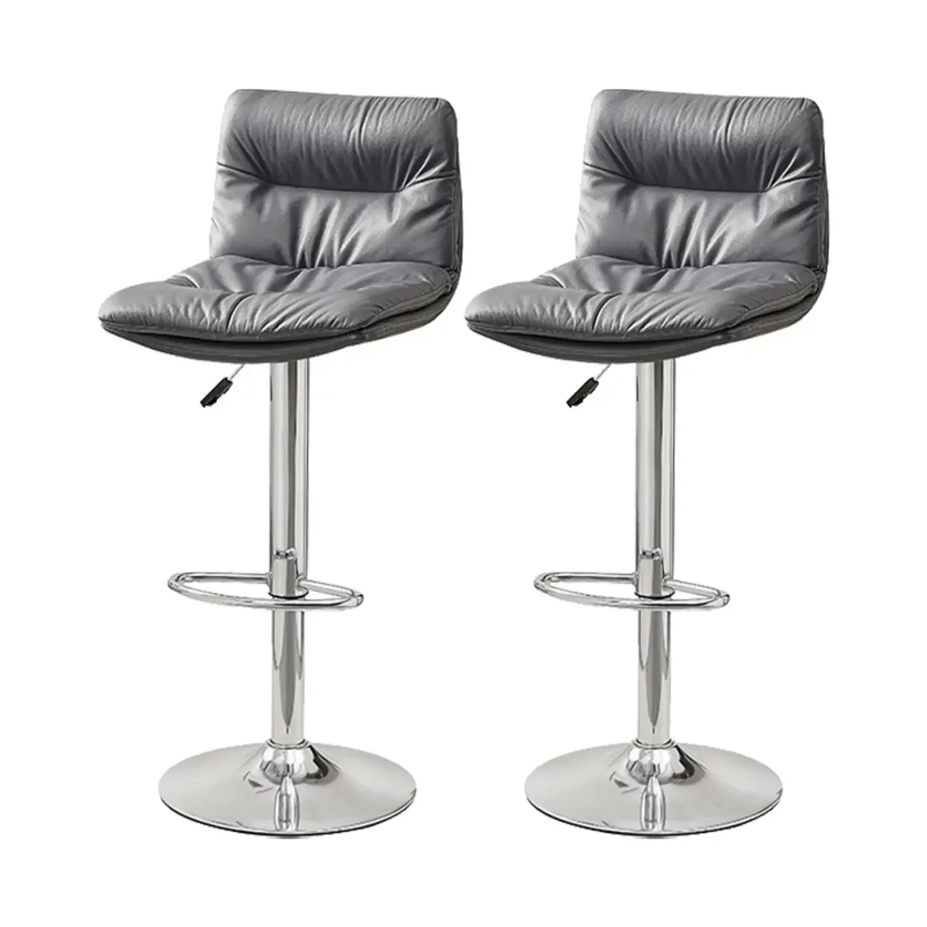 Modern Upholstered Swivel Bar Stools with Back for Kitchen Image - 48