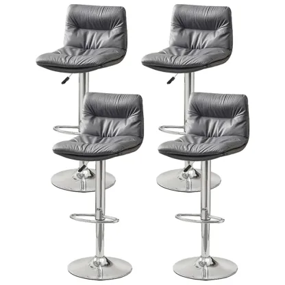 Modern Upholstered Swivel Bar Stools with Back for Kitchen Image - 49