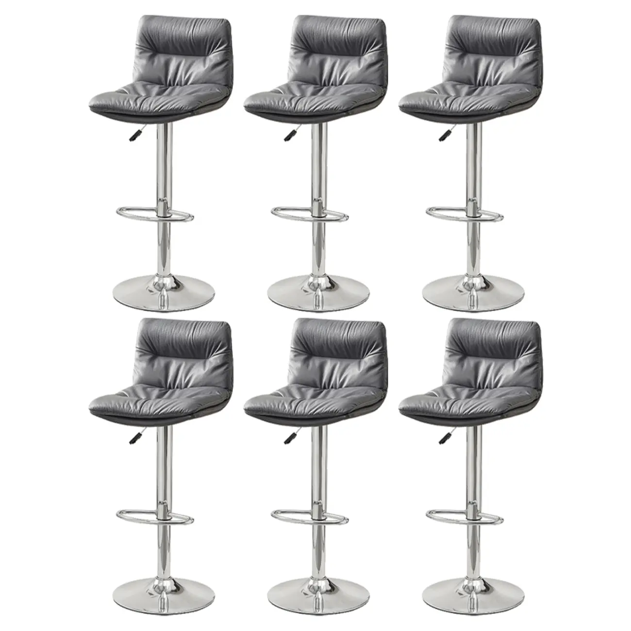 Modern Upholstered Swivel Bar Stools with Back for Kitchen Image - 50 | homeyfad