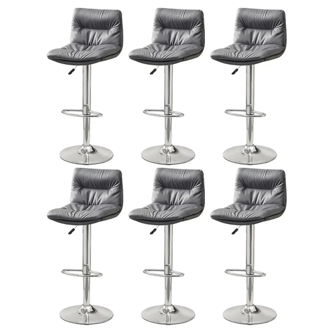 Modern Upholstered Swivel Bar Stools with Back for Kitchen Image - 50