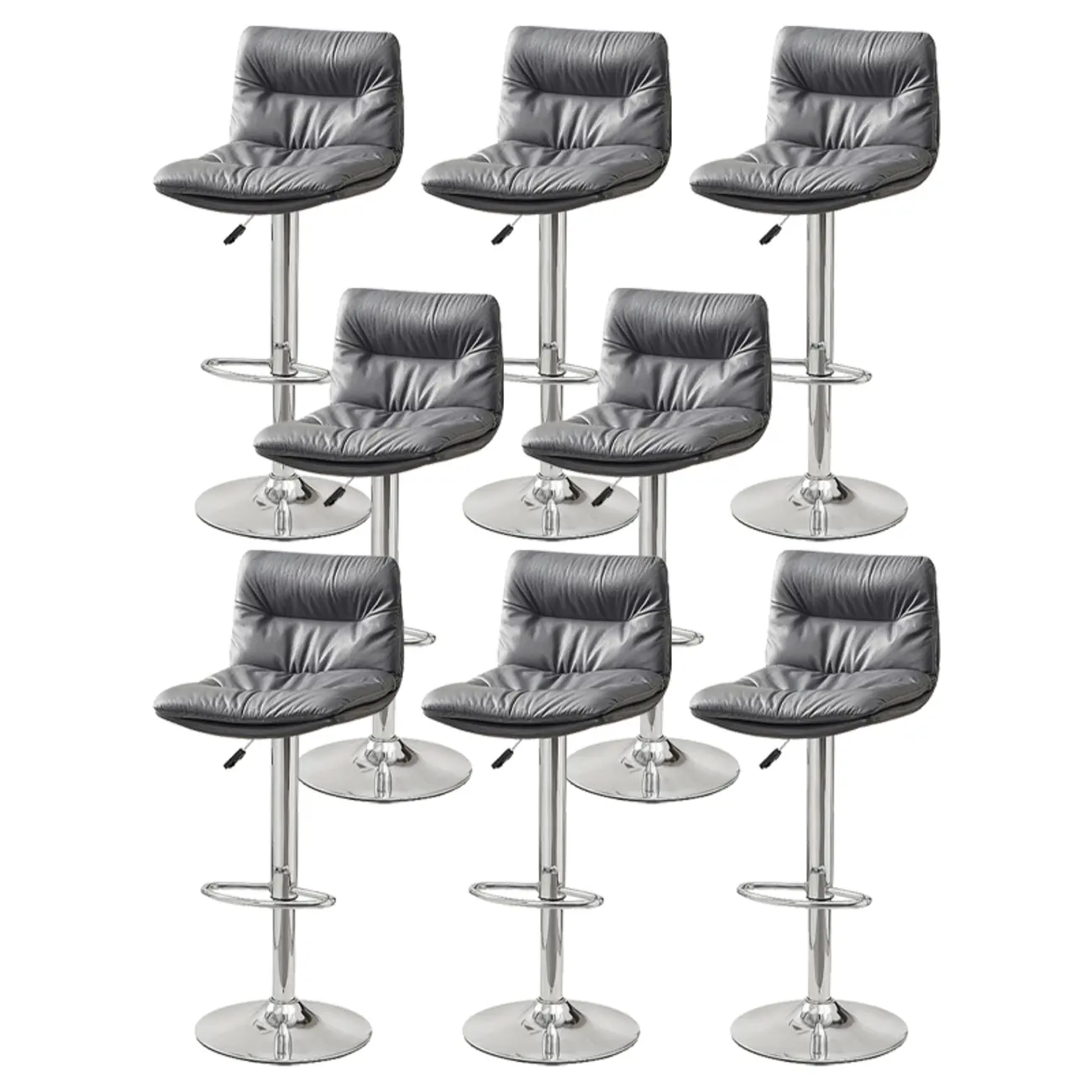 Modern Upholstered Swivel Bar Stools with Back for Kitchen Image - 51 | homeyfad