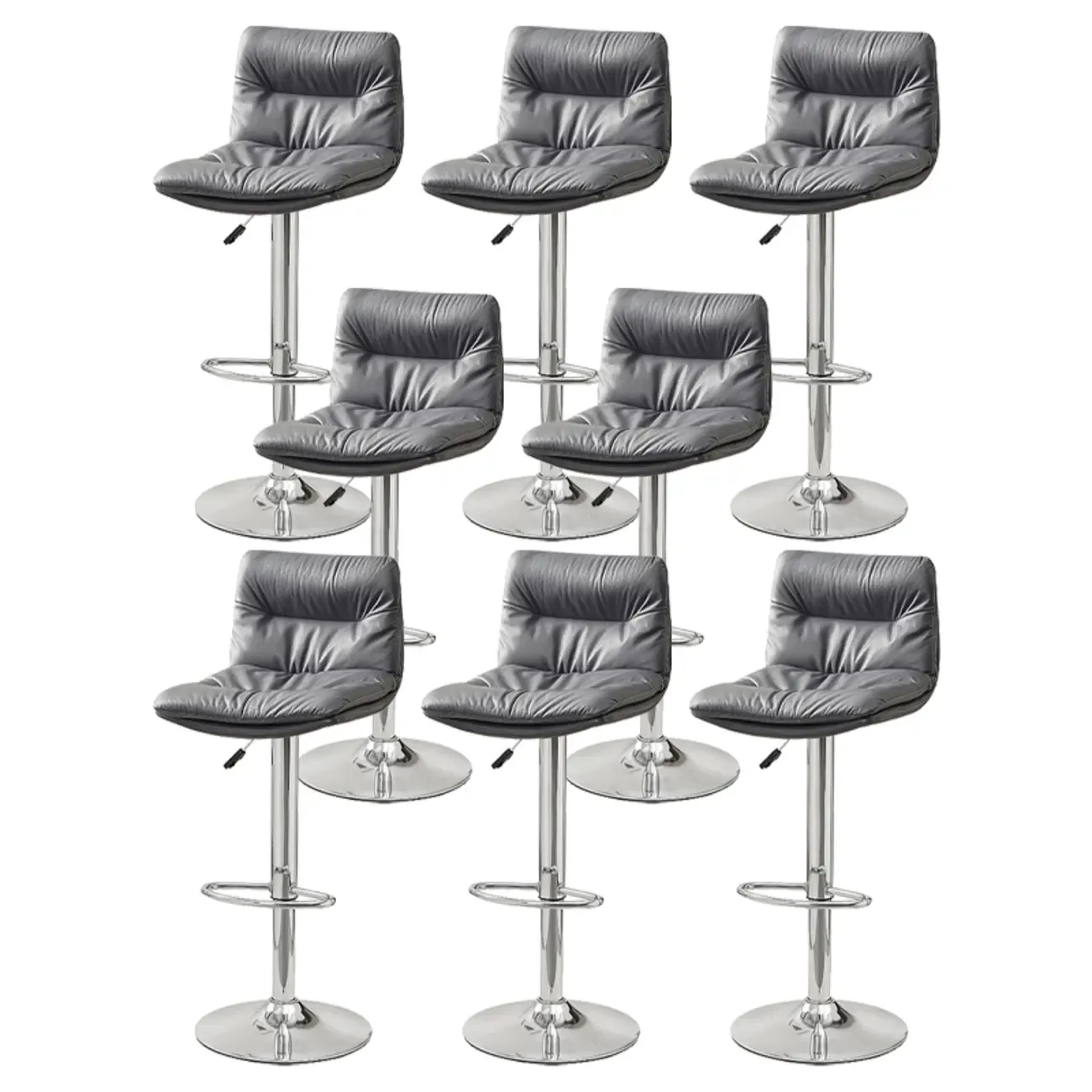 Modern Upholstered Swivel Bar Stools with Back for Kitchen Image - 51