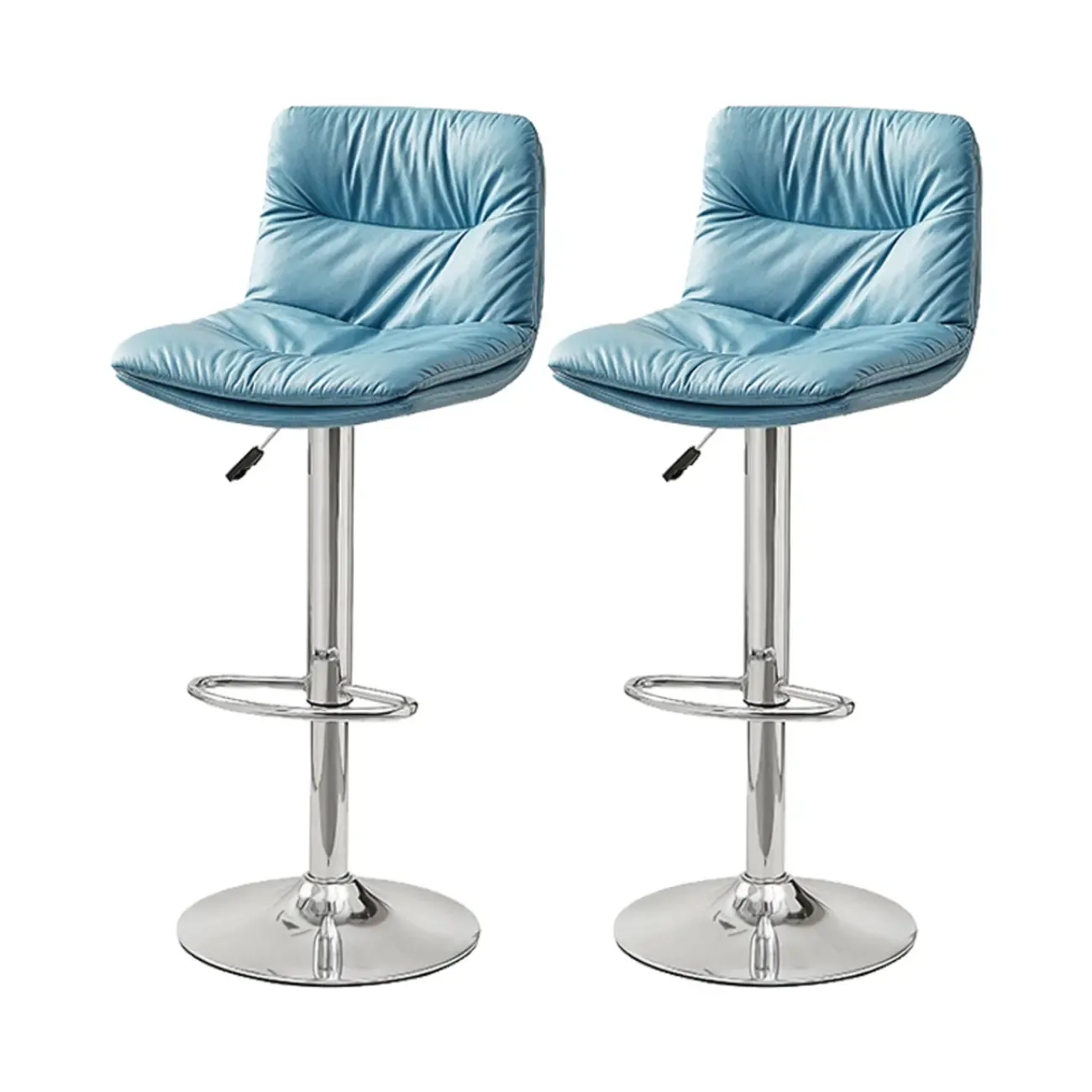 Modern Upholstered Swivel Bar Stools with Back for Kitchen Image - 53