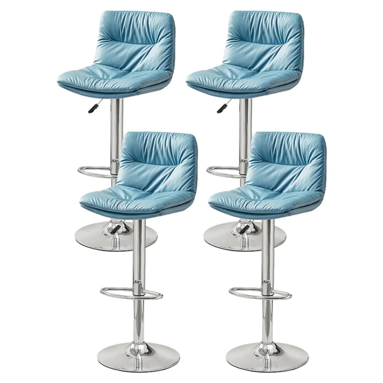 Modern Upholstered Swivel Bar Stools with Back for Kitchen Image - 54 | homeyfad