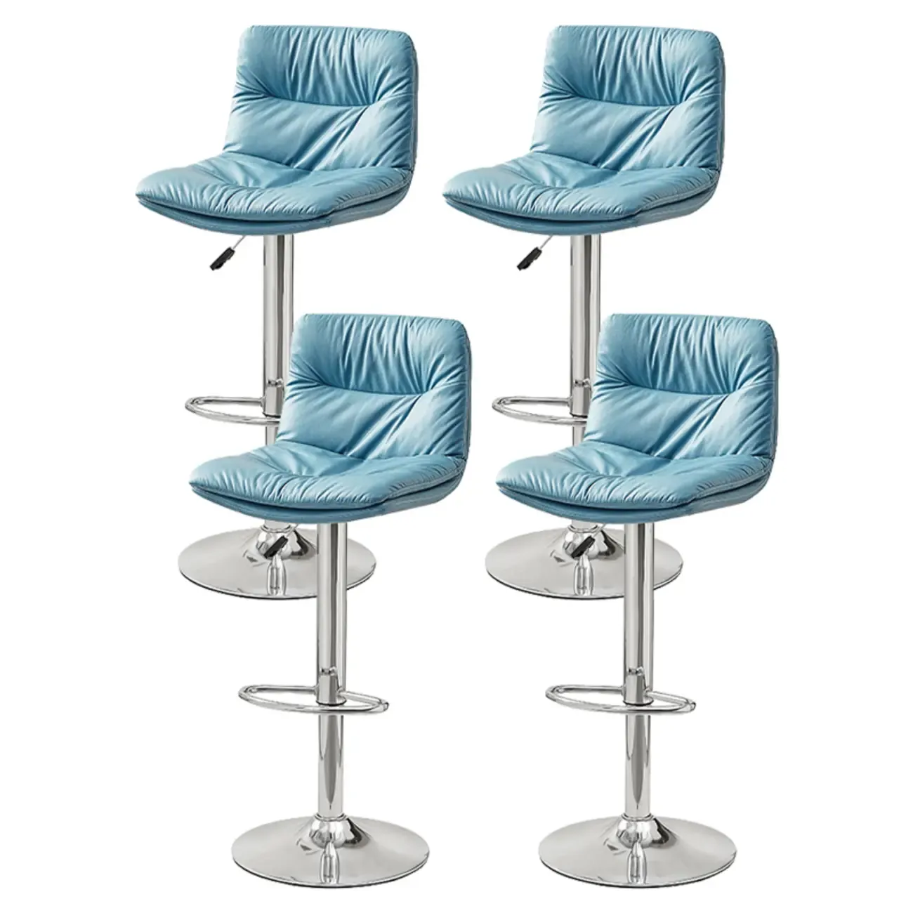 Modern Upholstered Swivel Bar Stools with Back for Kitchen Image - 54