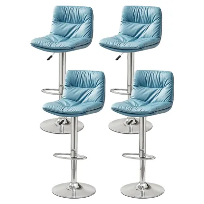 Modern Upholstered Swivel Bar Stools with Back for Kitchen Image - 54