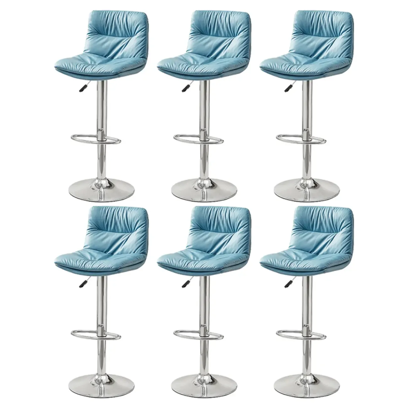 Modern Upholstered Swivel Bar Stools with Back for Kitchen Image - 55