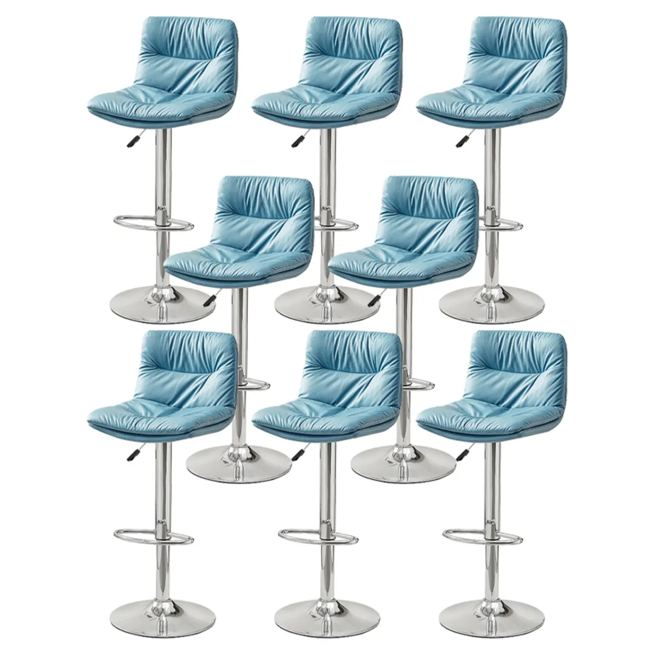 Modern Upholstered Swivel Bar Stools with Back for Kitchen Image - 56 | homeyfad