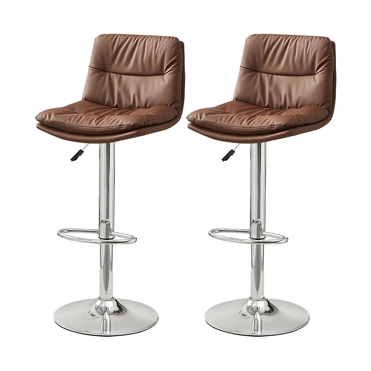 Modern Upholstered Swivel Bar Stools with Back for Kitchen Image - 58 | homeyfad