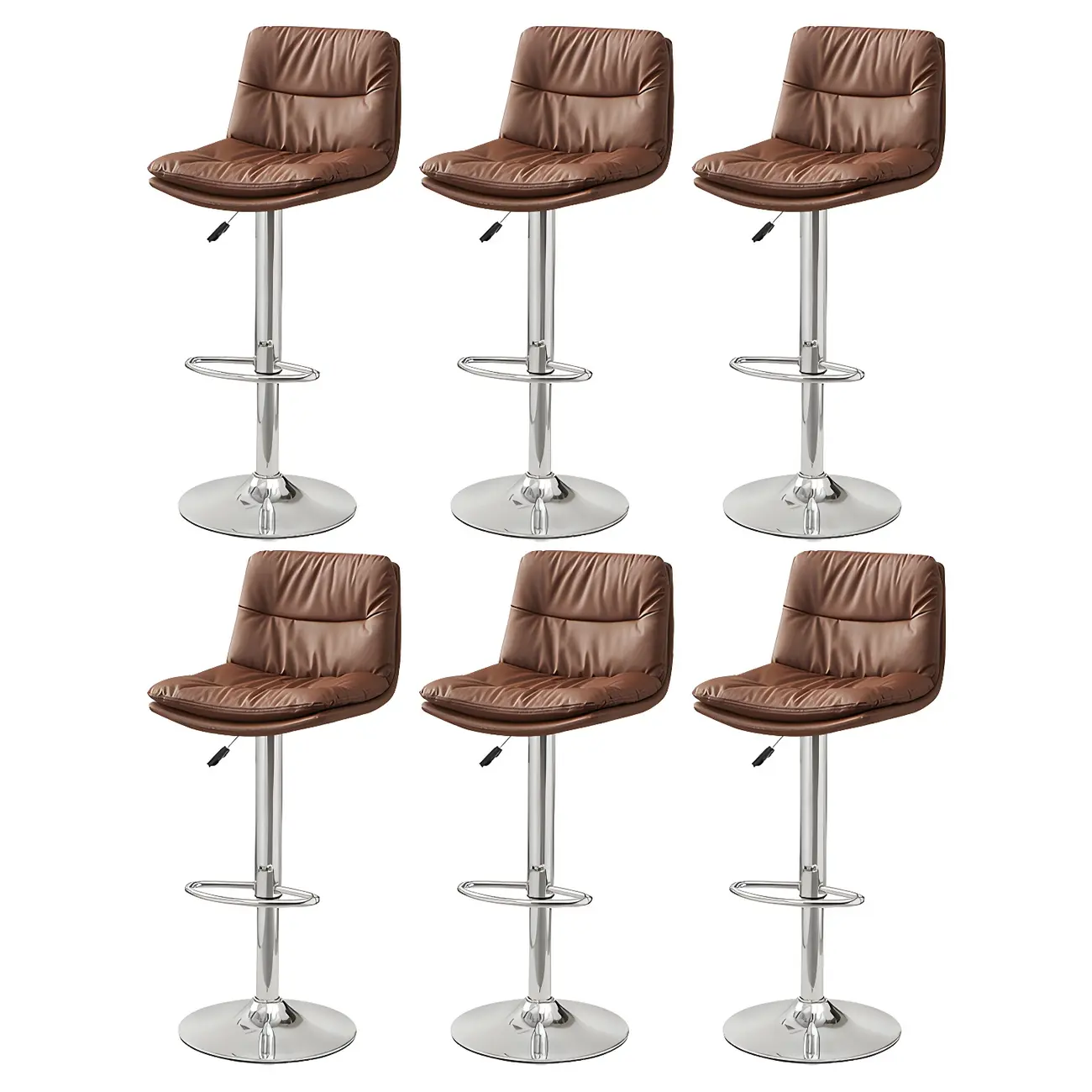 Modern Upholstered Swivel Bar Stools with Back for Kitchen Image - 60 | homeyfad