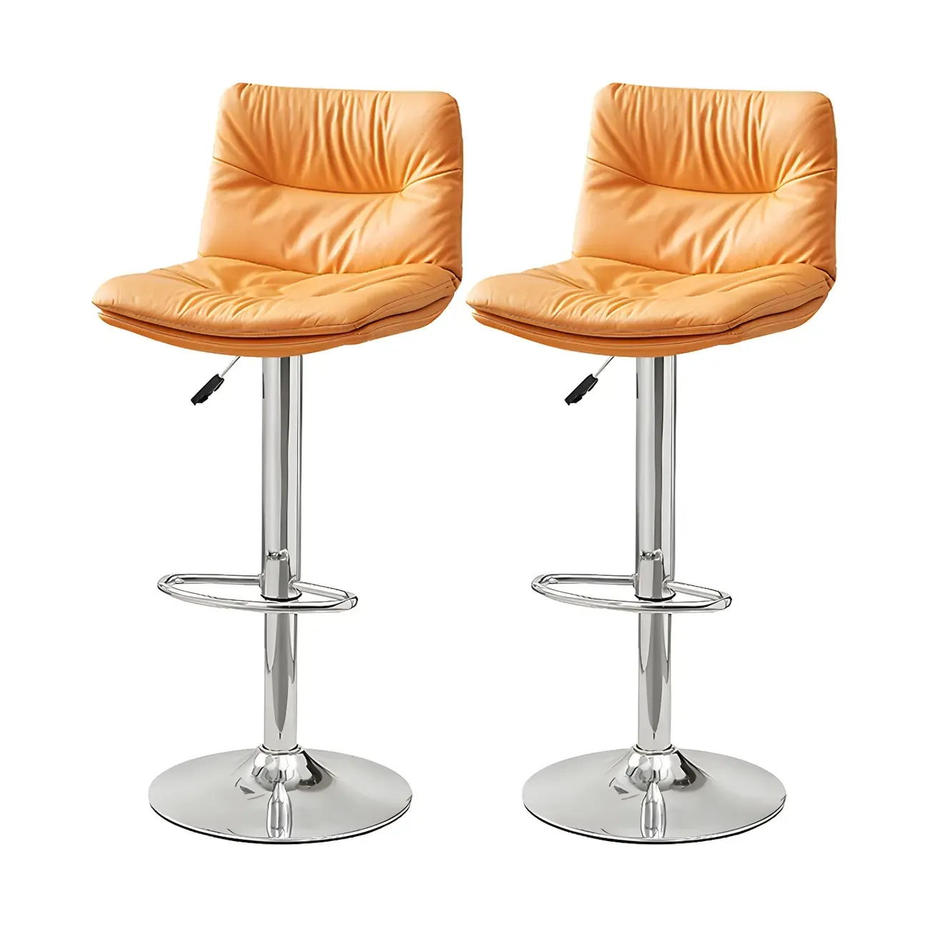 Modern Upholstered Swivel Bar Stools with Back for Kitchen Image - 63