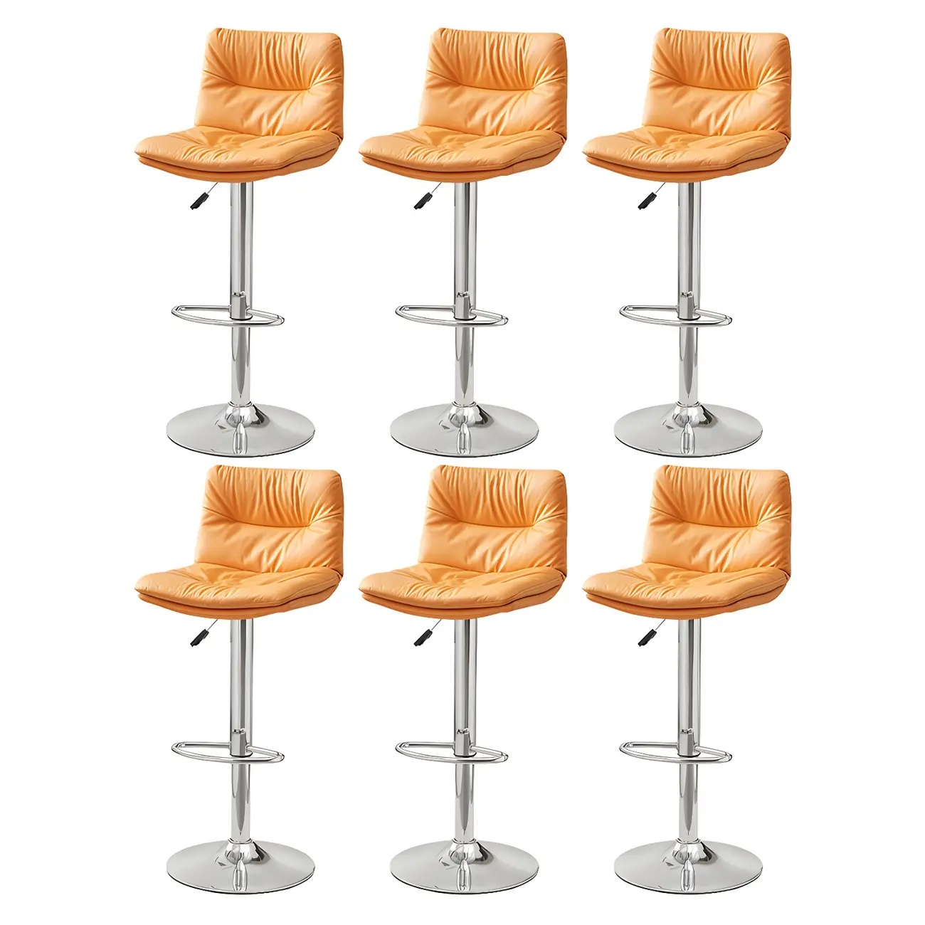 Modern Upholstered Swivel Bar Stools with Back for Kitchen Image - 65 | homeyfad