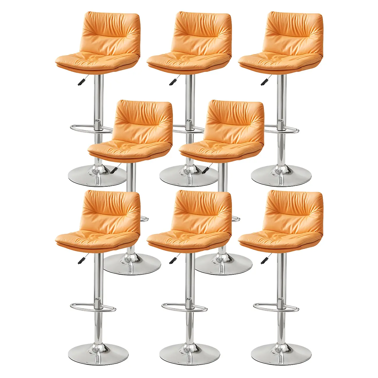 Modern Upholstered Swivel Bar Stools with Back for Kitchen Image - 66 | homeyfad