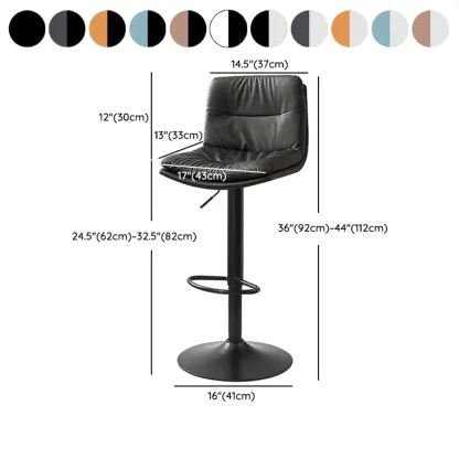 Modern Upholstered Swivel Bar Stools with Back for Kitchen #size