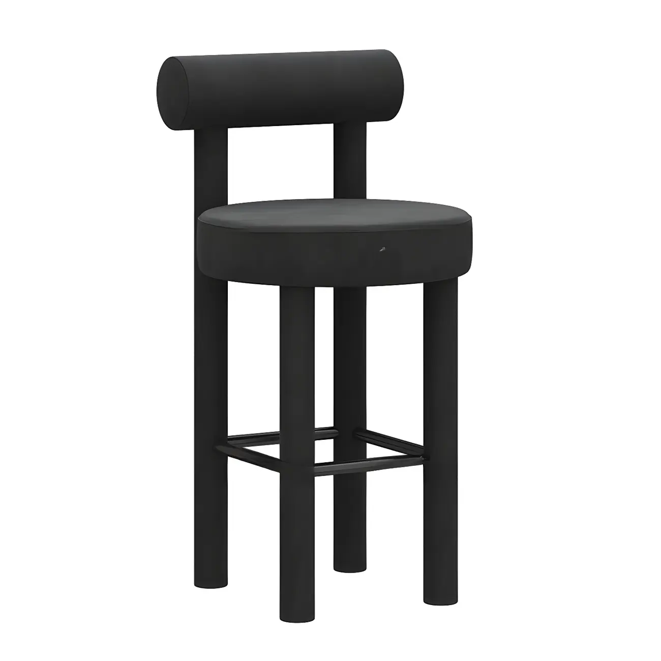 Multicolor Simple Round 4-Leg Upholstered Bar Stools Image - 11 | homeyfad