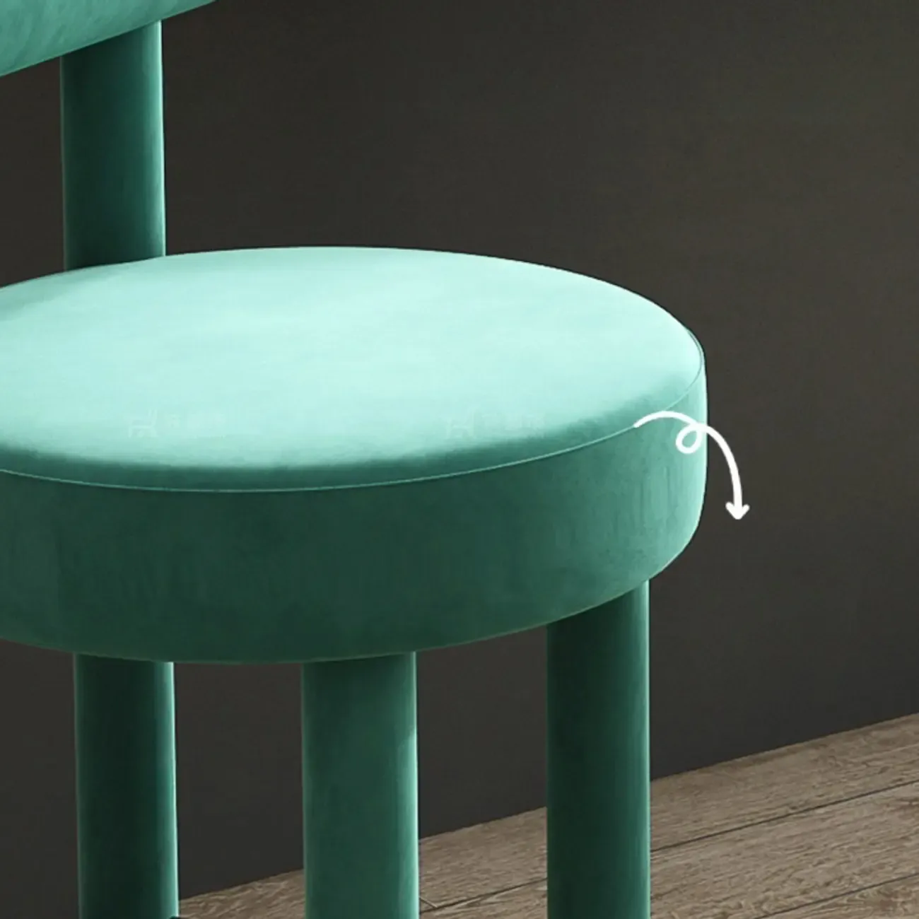 Multicolor Simple Round 4-Leg Upholstered Bar Stools Image - 4