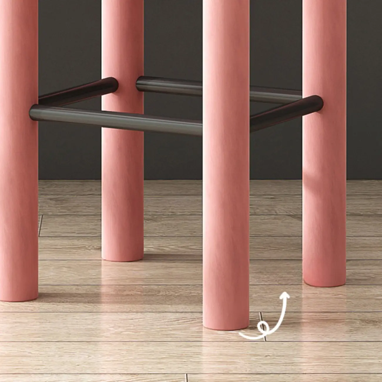 Multicolor Simple Round 4-Leg Upholstered Bar Stools Image - 15 | homeyfad