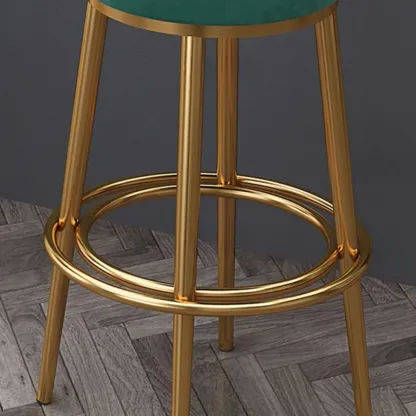Gold Glam Round Bar Stool with Low Back and Footrest Image - 6