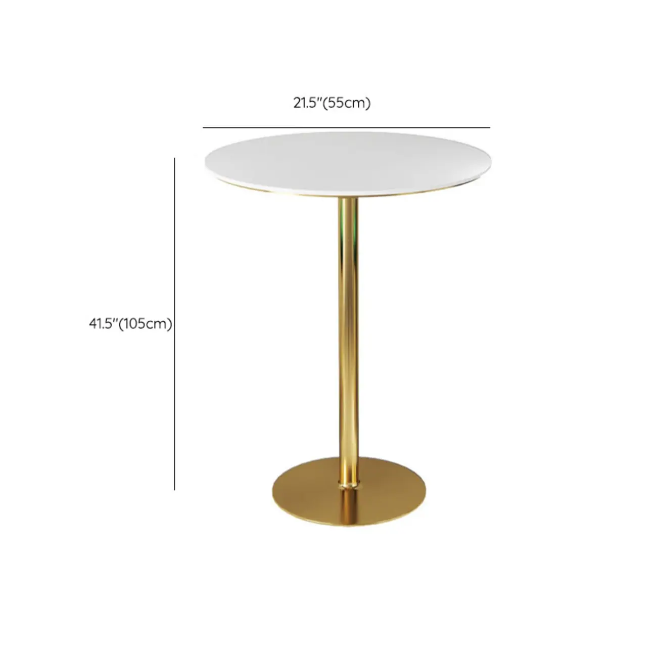 Glam White Faux Marble Golden Metal Trestle Bar Tables #size | homeyfad