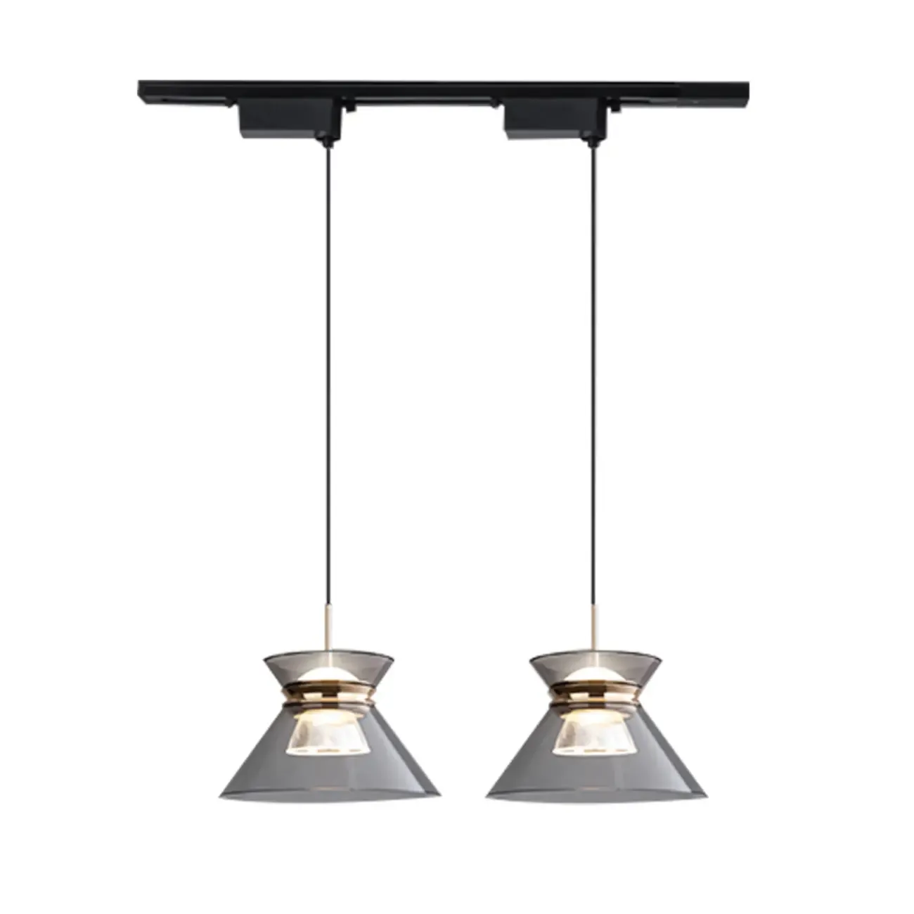 Modern Black Adjustable Tapered Pendant Light Image - 5