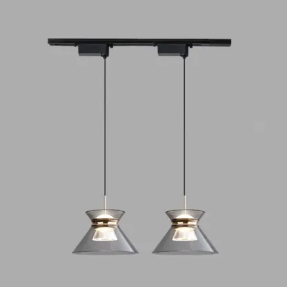 Modern Black Adjustable Tapered Pendant Light Image - 9