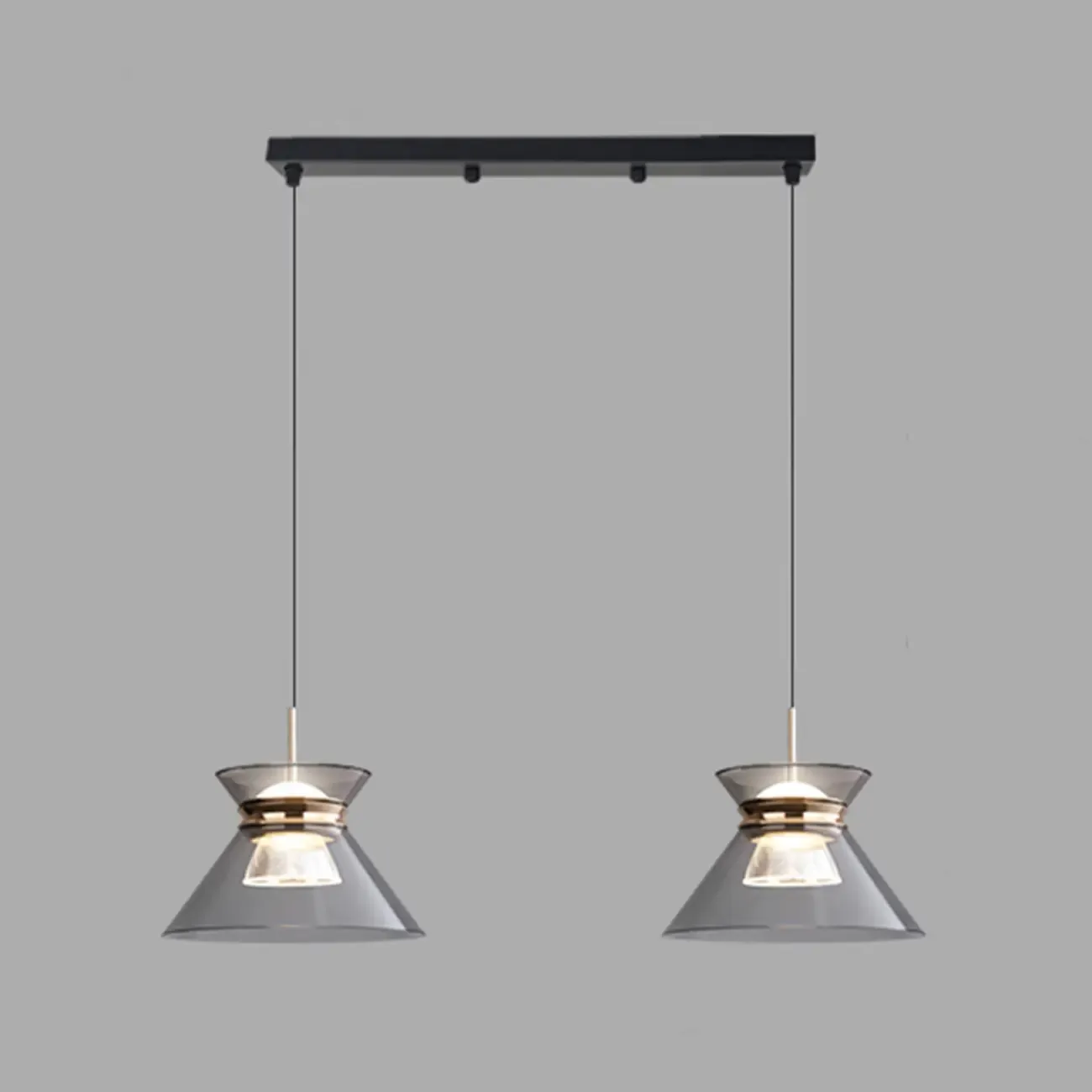 Modern Black Adjustable Tapered Pendant Light Image - 11