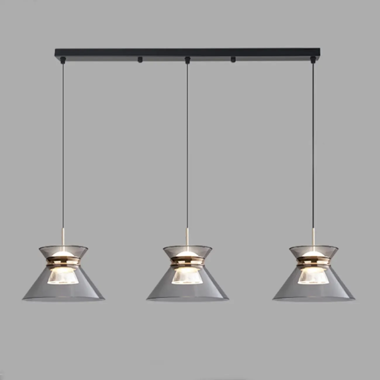 Modern Black Adjustable Tapered Pendant Light Image - 12